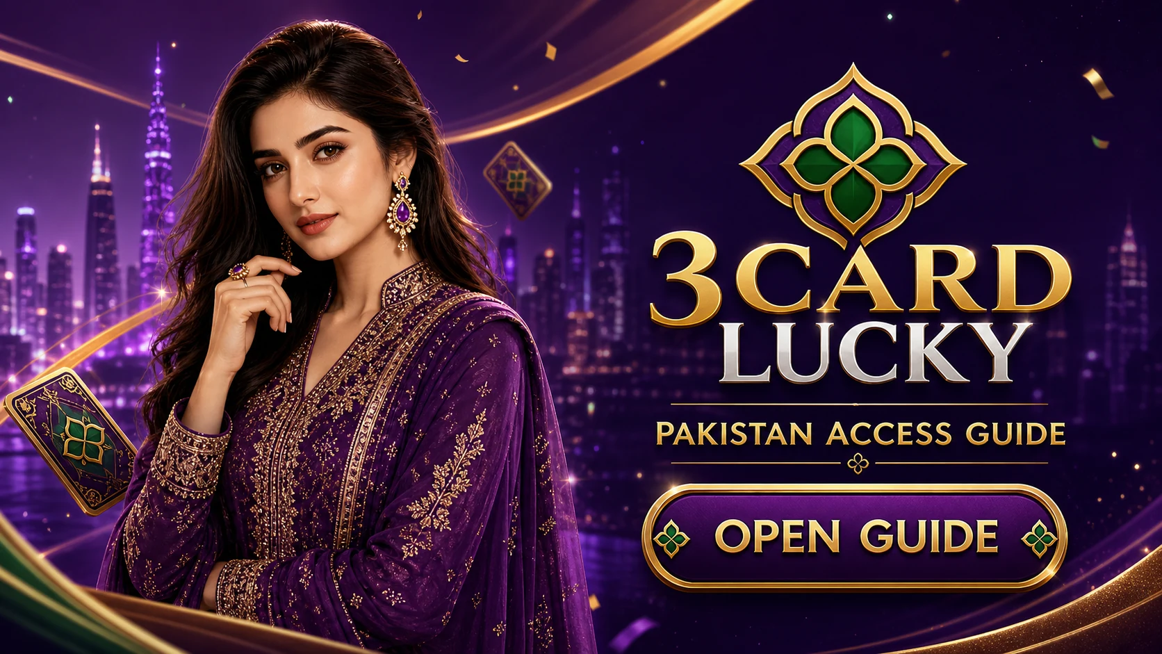 3Card Lucky Pakistan homepage guide visual